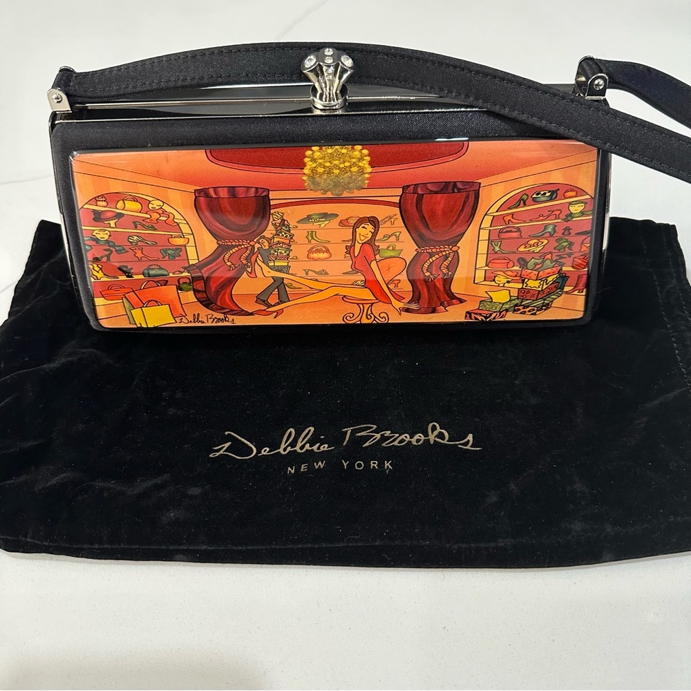 Debbie Brooks Signed Hard Shell Purse “Shoe Closet”